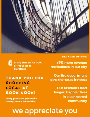 Example of a flyer to give to customers thanking them for shopping local